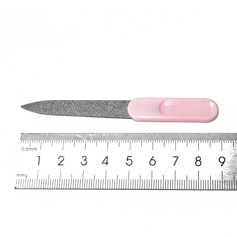 Sandblast 338 File plastic handle double-sided nail file stainless steel metal fine grinding strip repair clip manicure nail file