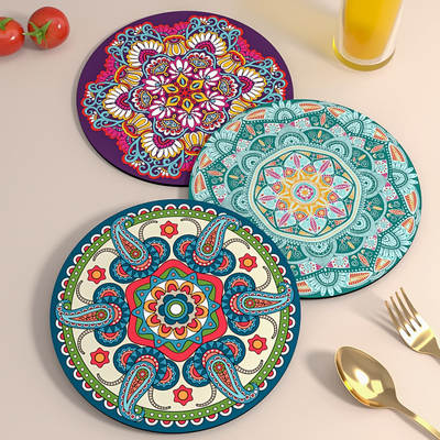 Heat-resistant tea mat coaster insulation mat cute table mat anti-scald plate Mat high-looking rubber mat vegetable mat