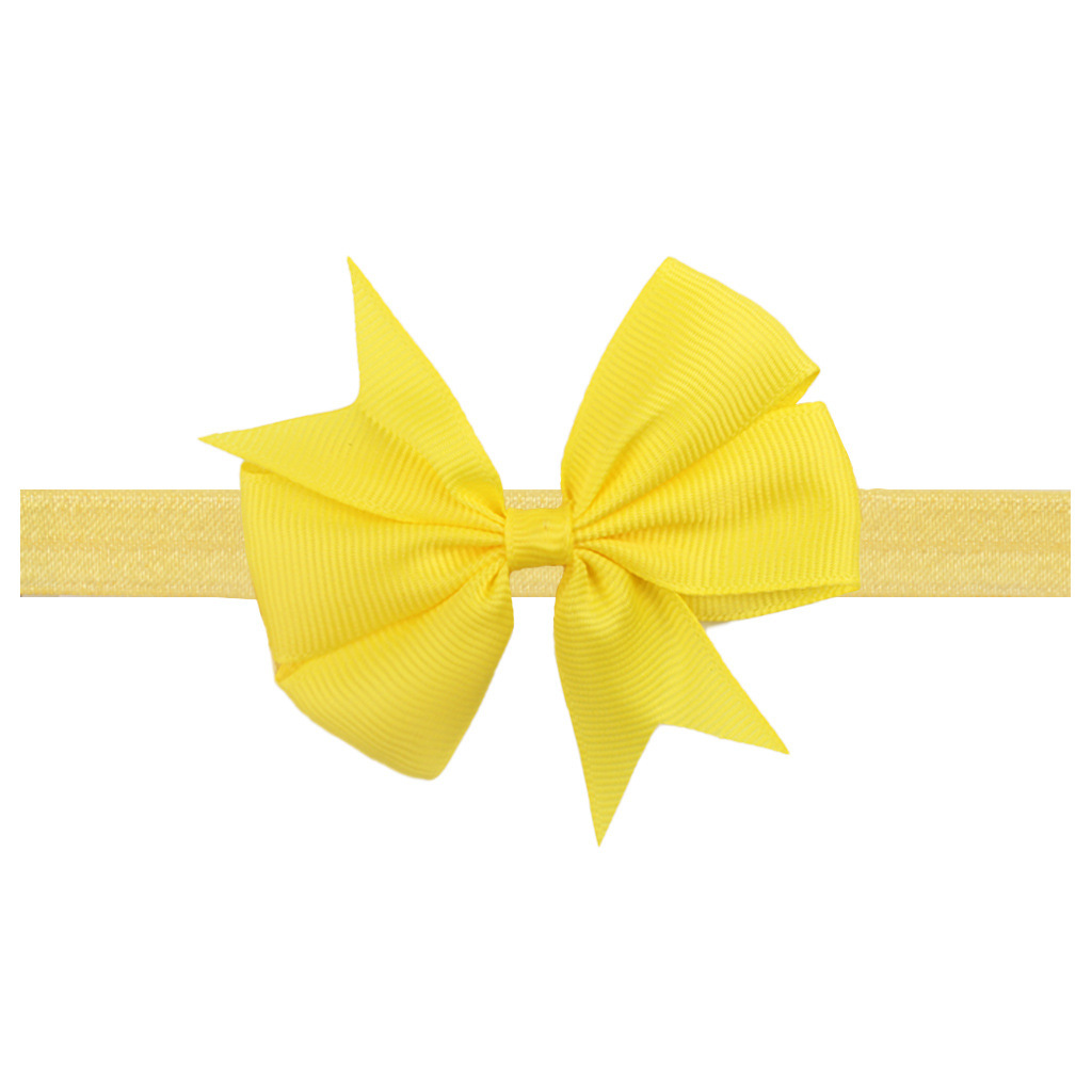 European and American Children's Hair Band Solid Color V Ribbon Dovetail Baby Bow Headband 21 Color