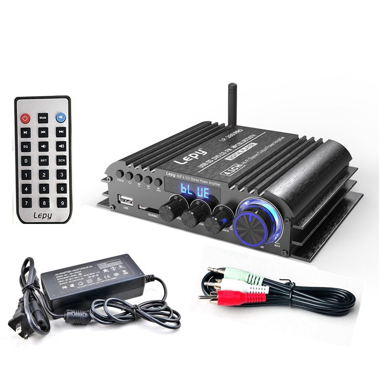 Lepai 4.1-channel power amplifier, Bluetooth, USB SD card playback, subwoofer output port coaxial decoding