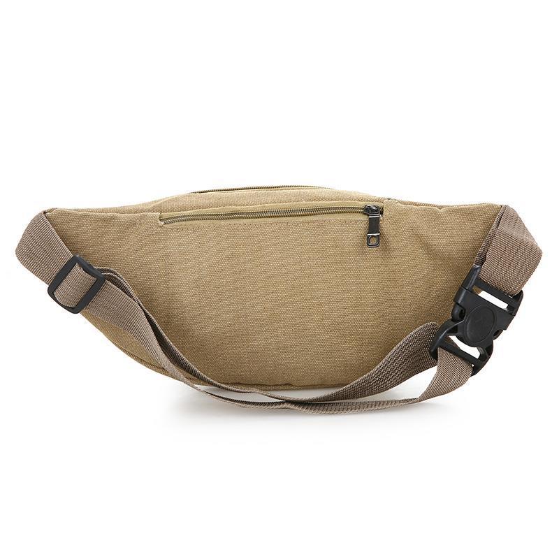 New canvas waist bag outdoor mobile phone waist bag shoulder messenger bag fashion chest bag business cash register bag waist bag wholesale
