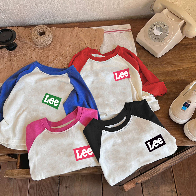 Pure cotton children's T-shirt long-sleeved men's and girls' clothing 2025 trendy brand handsome versatile children's base shirt top spring and autumn