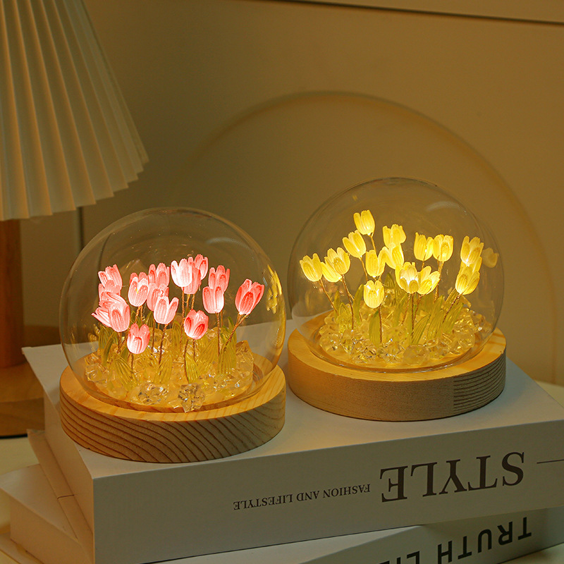 ネット赤チューリップ小夜灯led寝室ins睡眠灯誕生日七夕プレゼント女子花雰囲気灯|undefined