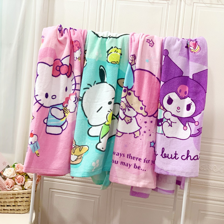 Korean Style Cartoon Bath Towel Absorbent Cotton Bath Towel Children's Adult Bath Towel Beach Large Towel Covering Towel Blanket Towel
