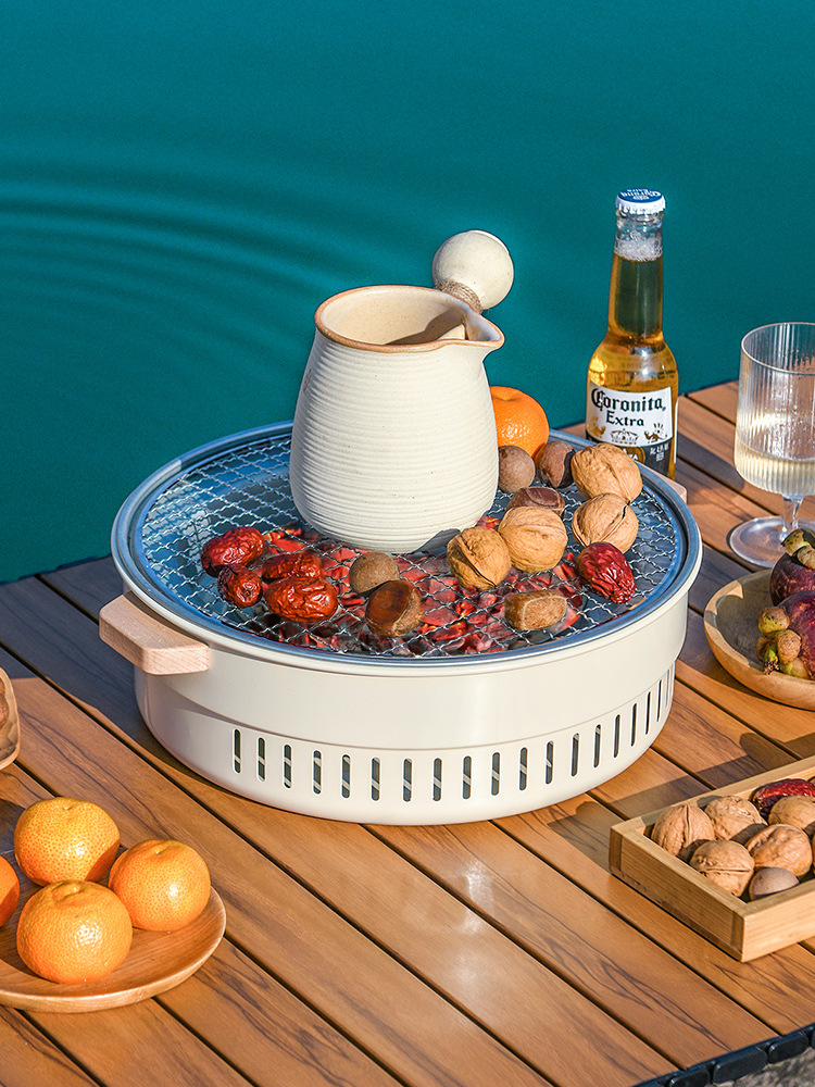 Encircling Stove Tea Table Outdoor Heating Stove Household Picnic Carbon Stove Portable Camping Barbecue Dual-purpose Electric Encircling Stove