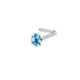 L-bar Round Lake water blue zirconium nose nail