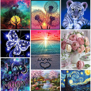 Factory custom 5d Diamond painting full of diamond animal masonry diy diamond embroidery decorative painting ornaments living room landscape foreign trade
