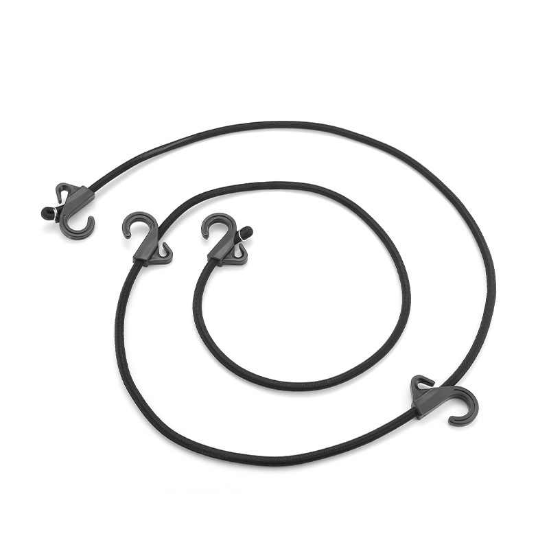 Outdoor double hook elastic rope 8mm thick elastic rope luggage binding rope camper tie clothes line plastic hook
