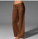 Spot 2023 New Amazon Explosions Women's Mid-Waist Wide Leg Pants Big Foot Pocket Cotton and Linen Casual Pants