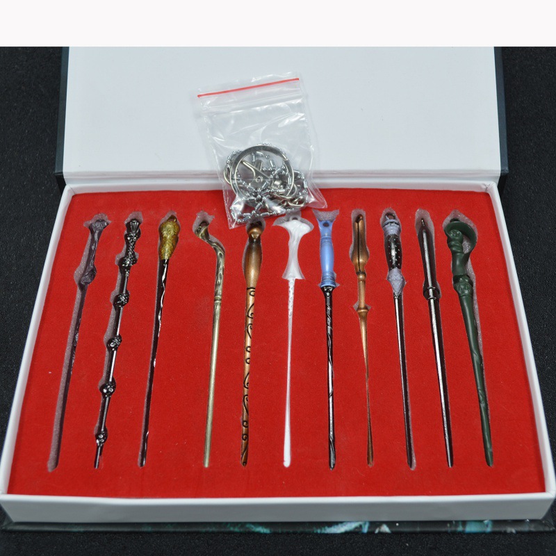 Harry Potter Magic Set Box Full Set Magic Wand Pendant Ring Set Peripheral Animation Christmas Halloween Handset