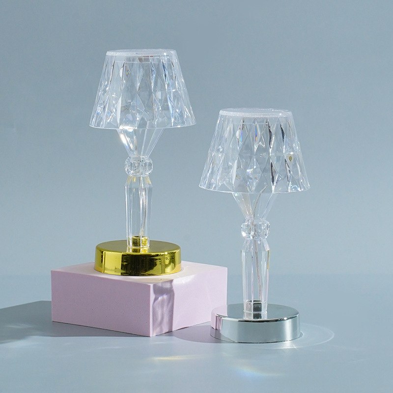 Crystal table lamp projection lamp atmosphere lamp Net Red Diamond lamp bedroom ins romantic bedside lamp LED lamp night light