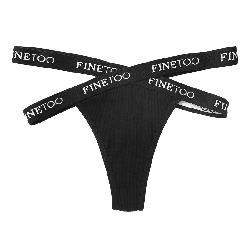 Ladies briefs sexy cross letter belt panties High split thread cotton thong D005
