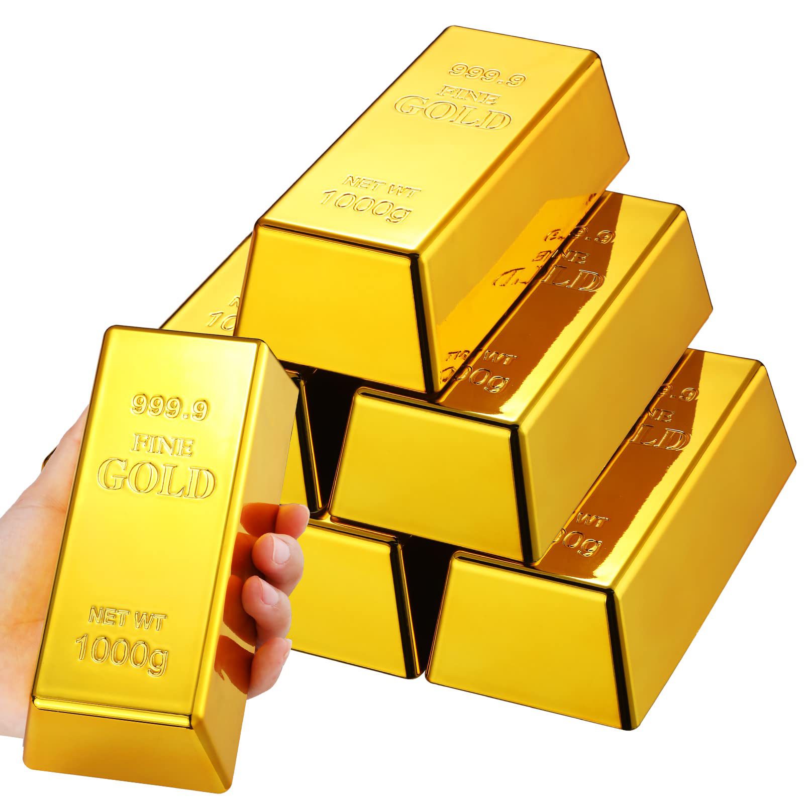 Factory direct simulation plating hollow props ornaments gold brick home decoration activities gold brick gold bar toys