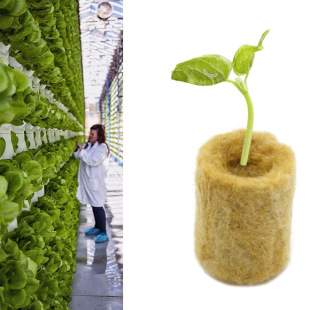 Factory direct cross-border agricultural hydroponic seedling cylindrical soilless culture substrate sowing rock wool plug 27*20mm