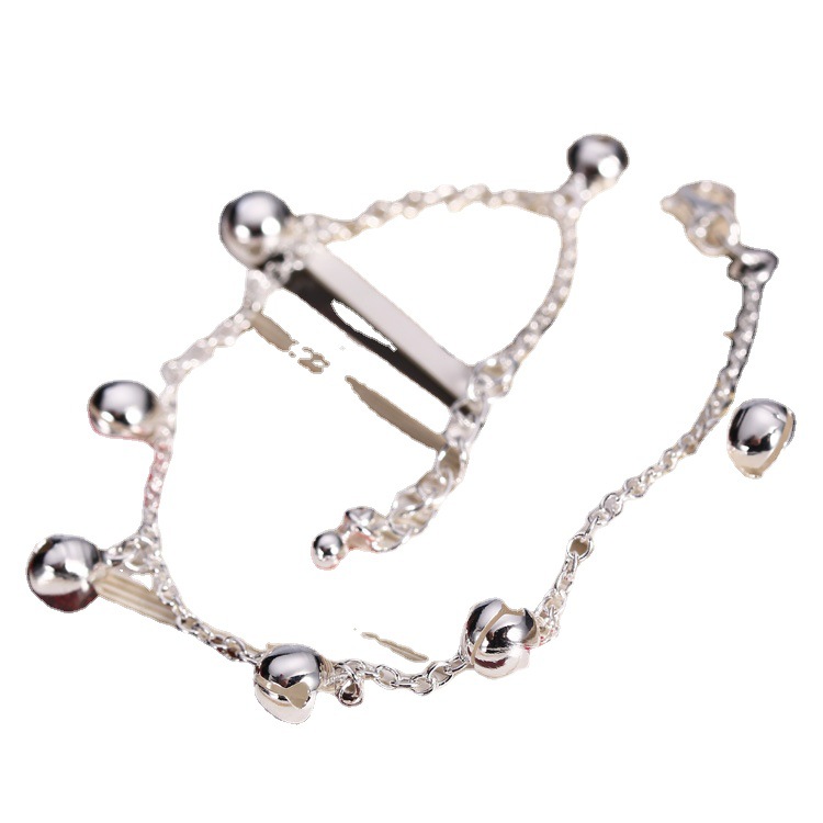 Zhen Rong Cute Bell Copper Silver Anklet Women's Korean Edition Silver Jewelry Fashion Retro Popular Foreign Trade Wholesale
