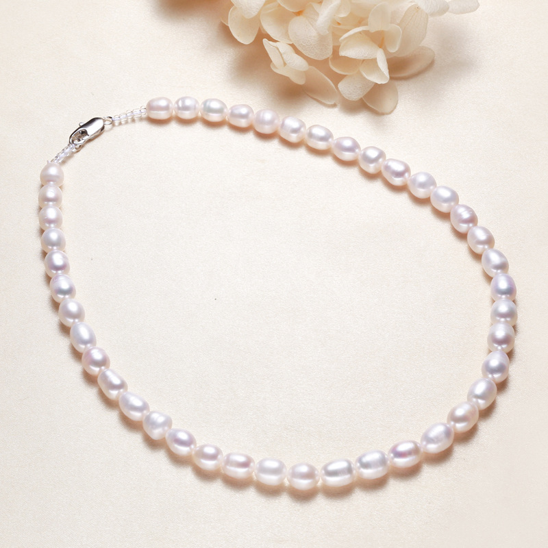 Jewelry Wholesale Stall Supply Baroque Pearl Jewelry Gympani Girl Rice Beads Freshwater Pearl Necklace