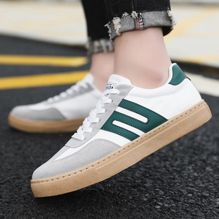 Spring 2024 extra large Hong Kong style classic stitching Korean style white shoes men's trendy all-matching men's fashionable shoes casual sneakers