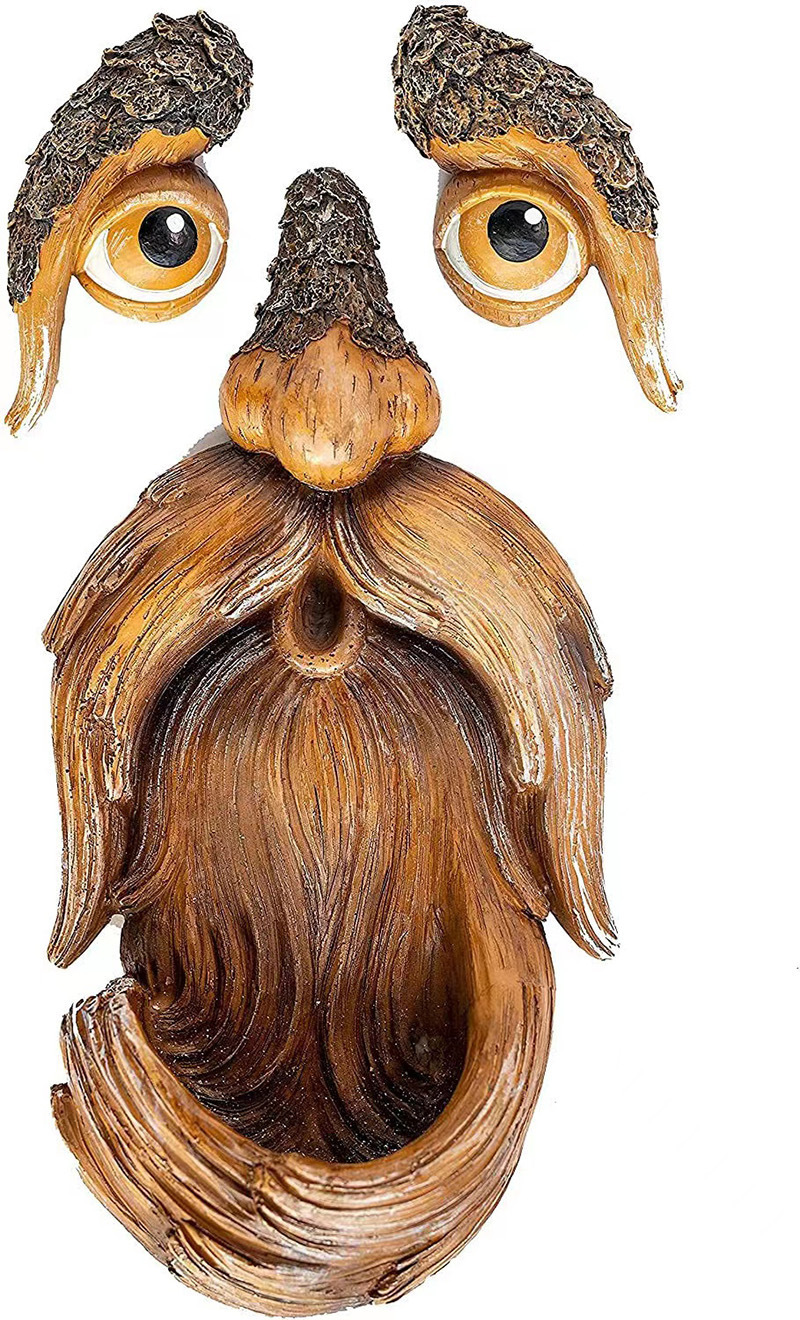 Cross-border new trunk facial features bird feeder decoration courtyard decoration design decoration trunk facial features spring flavor