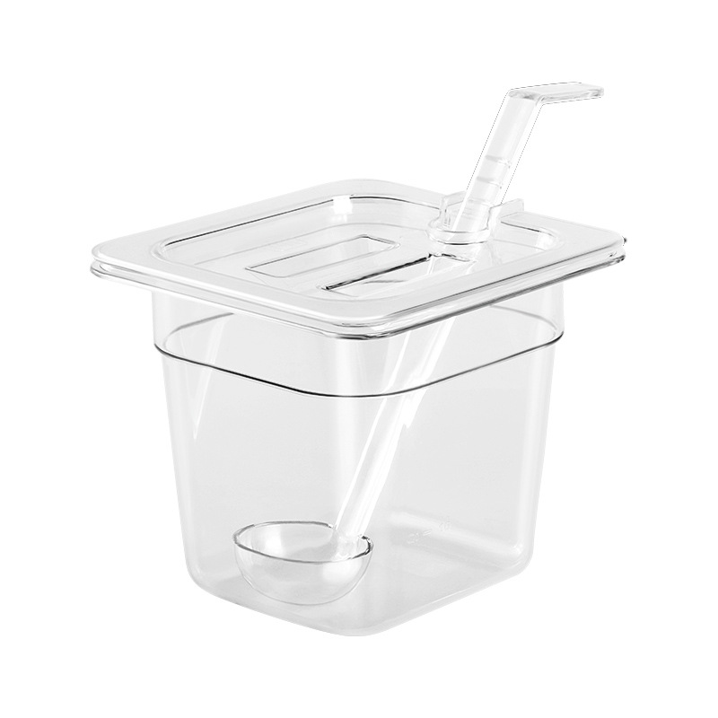 PC1/6 copies box thickened drop-resistant high-end milk tea shop seasoning container box transparent plastic jam box with lid