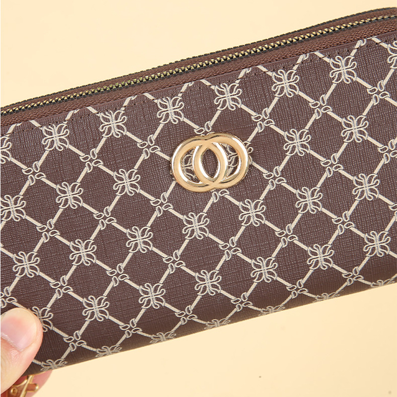 Fashionable Large Capacity Women's Double Zipper Clutch Bag Multi-functional Double-layer Pretty Women's Wallet Mobile Phone Bag