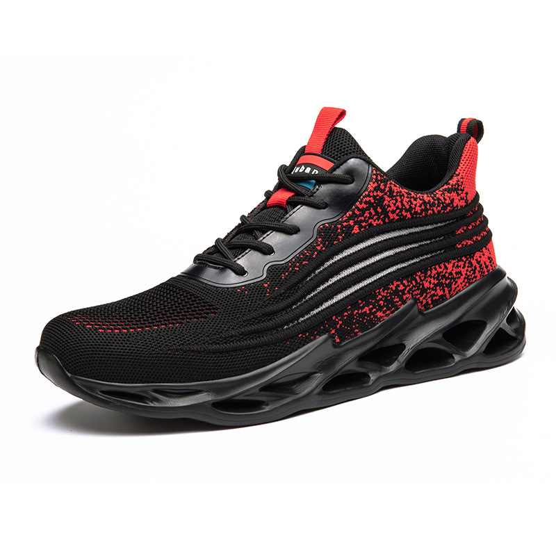 High-top button wear and take-off free lace-up safety shoes anti-smashing and anti-piercing labor protection shoes for all seasons universal safety shoes