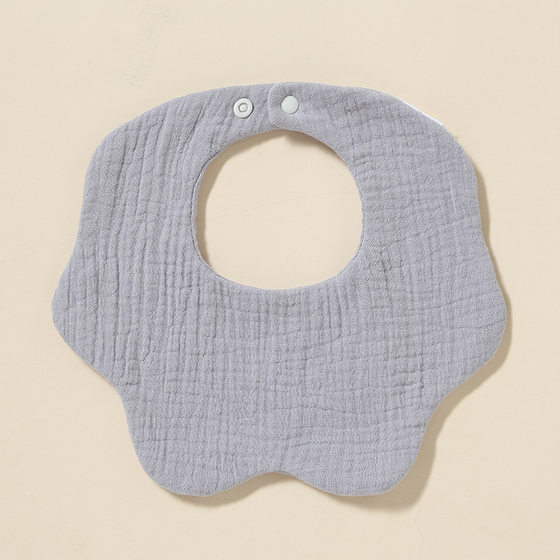 Solid color baby saliva towel Class A pure cotton 6-layer gauze 360 degree children's saliva pocket baby bib absorbent bib