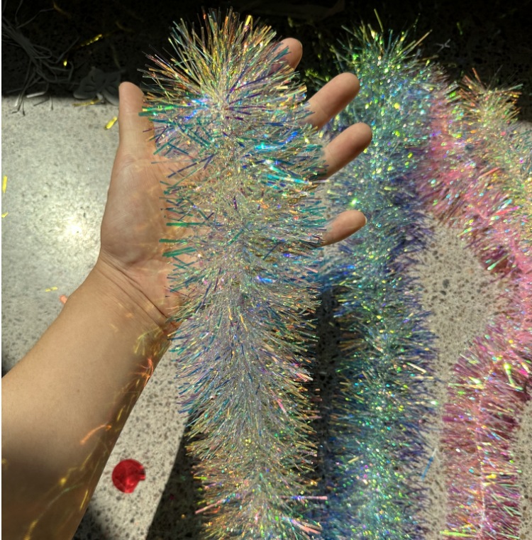 Colorful wool strip madder iridescent iris new Christmas holiday decoration products hairband color strip flower magic wholesale