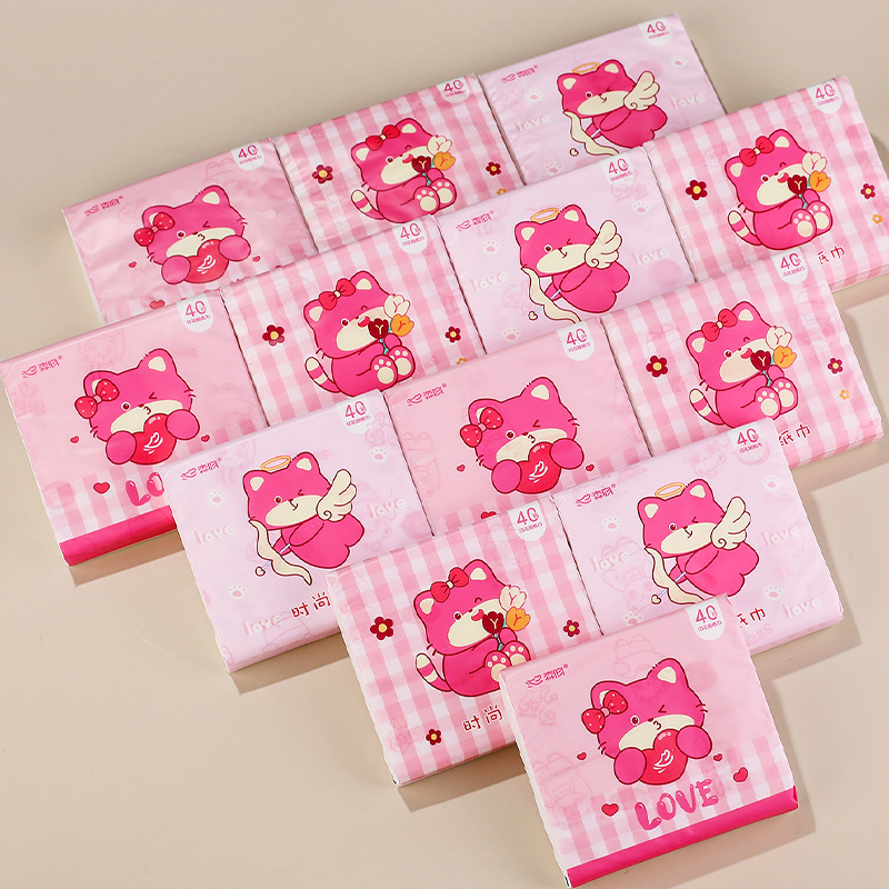 Cartoon fashion printing tissue extraction small bag tissue household portable office tissue factory wholesale