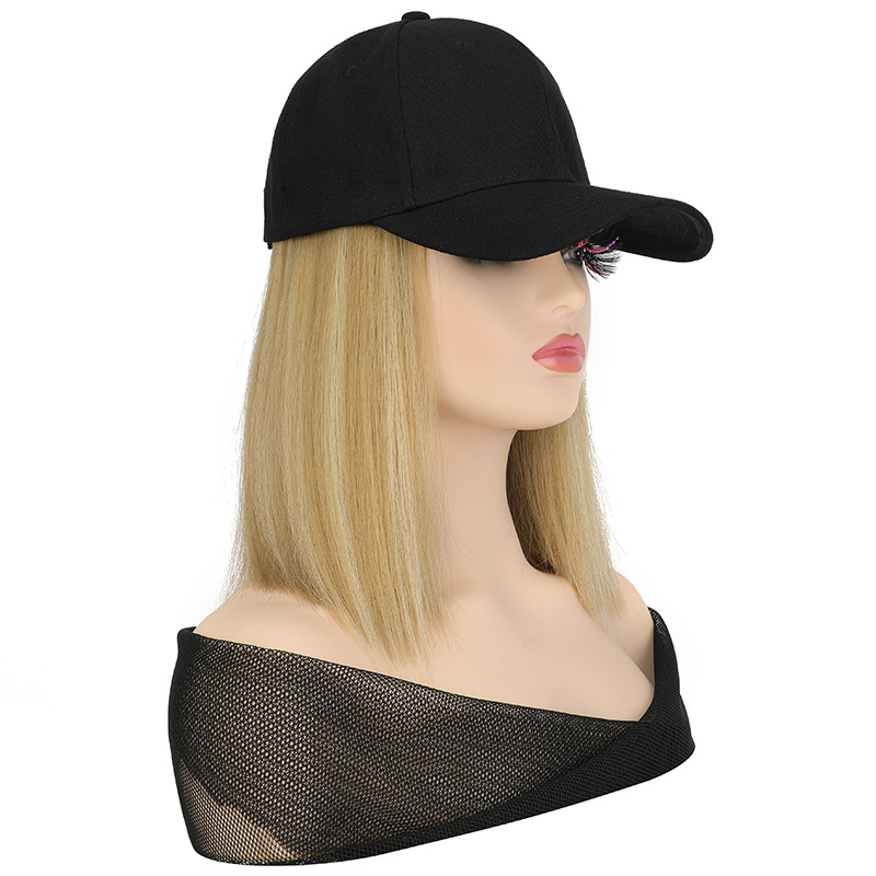 One-piece wig cap chemical fiber short straight hair bobo bobo head with hat wig factory spot wholesale a generation of hair