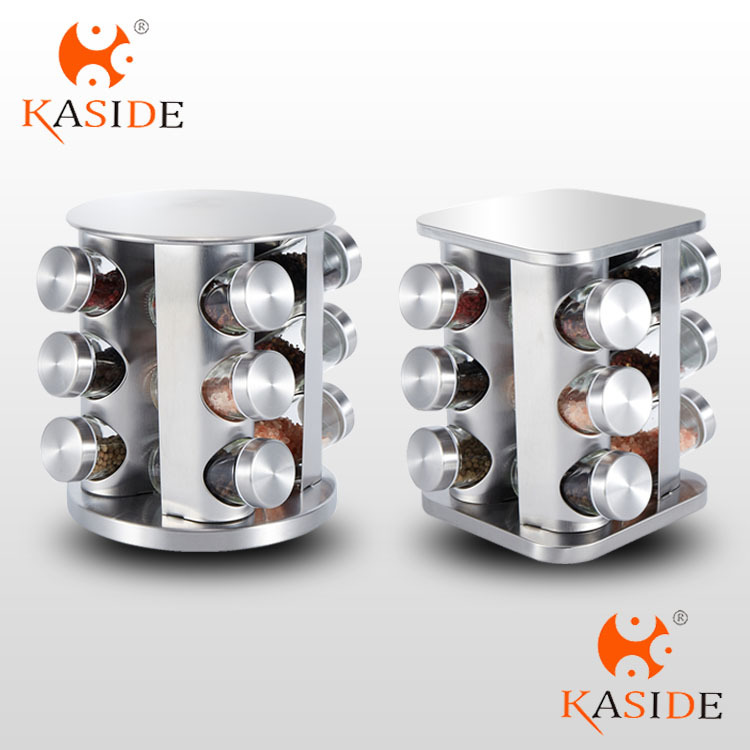 Kitchen supplies rotating seasoning rack household rotating seasoning jar 430 stainless steel spice storage seasoning box suit