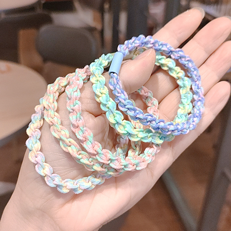 Basic Base Rubber Band Simple Knot Braided Hair Band Hair Rope High Elastic Durable Hair Rope Pony Tail Headwear