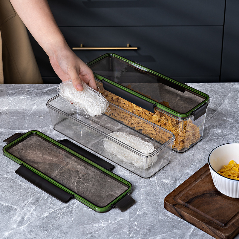 Rectangular Noodles Storage Sealed Box Large Capacity Food Storage Box Sealed Moisture-proof Transparent Visible Pasta Noodles