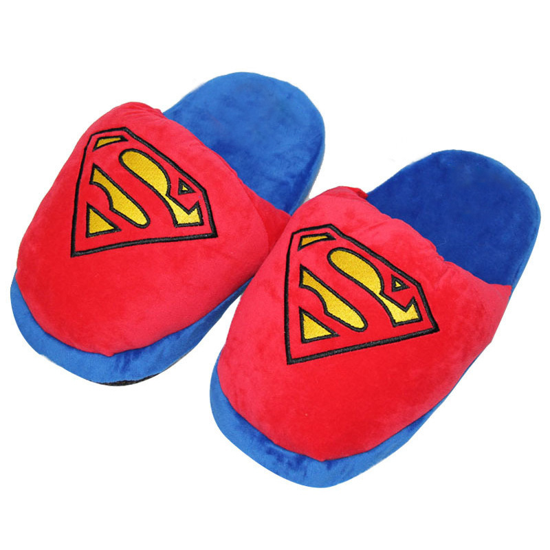 Creative Cartoon Marvel Spiderman Batman Plush Slippers Superman Deadpool Warm Cotton Slippers Half Pack Home Cotton Shoes