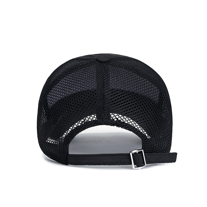Summer Mesh Breathable Extended Eave Sunshade Baseball CAP Men's Silk Cloth Print CAP Half Mesh Large Eave Low Price Hat