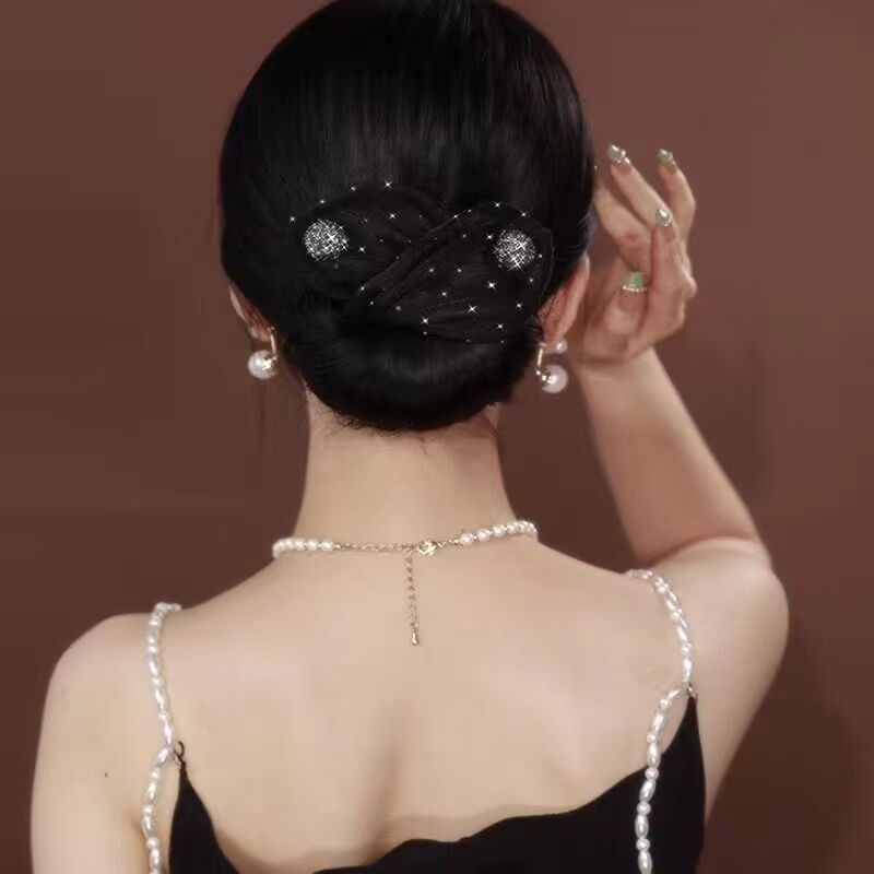 トレンディな新怠惰なツイストヘアクリップおだんごヘアメーカー日本韓国スタイルカーリングボールヘッド弓ヘアピンファッションアクセサリー|undefined