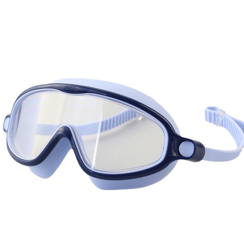Large Frame Children's Glasses Waterproof Anti-fog HD Swimming Glasses Transparent Comfortable Goggles Big Kids Training Diving Goggles