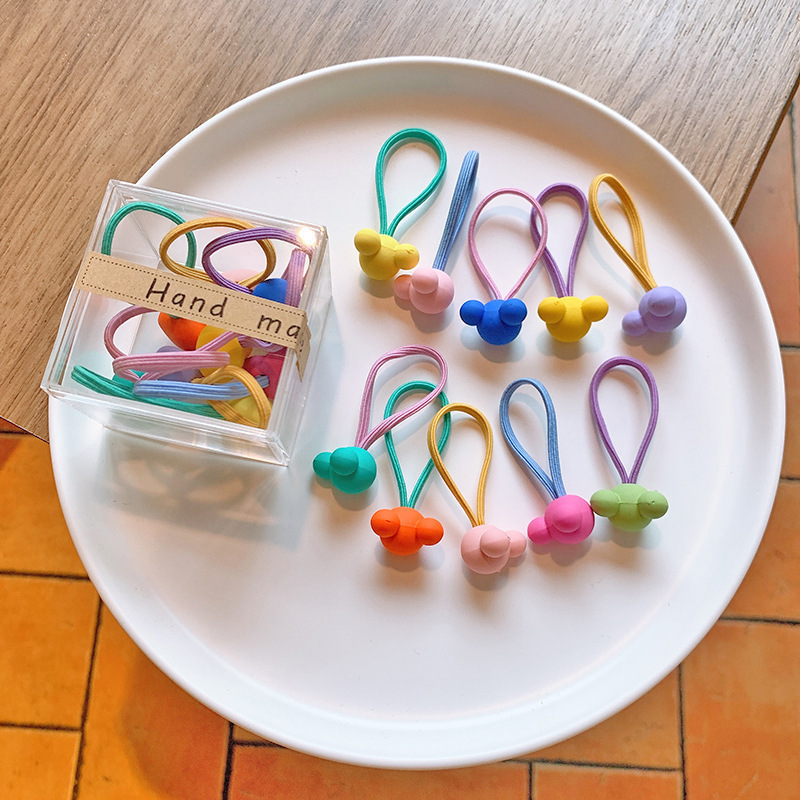 Creative summer children's hair rope girls' hair accessories color rubber band dopamine hair rope hair band Korean style stall