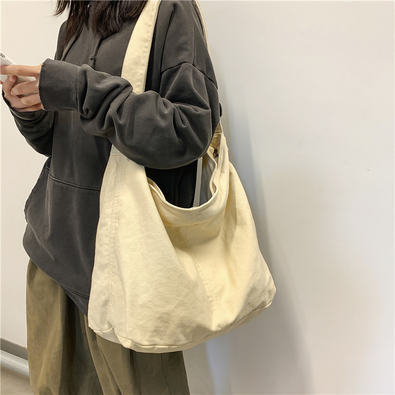 2024 New Artistic Unisex Canvas Bag Women's Harajuku-style Chic All-match Crossbody Bag Travel Large Capacity Shoulder Bag
