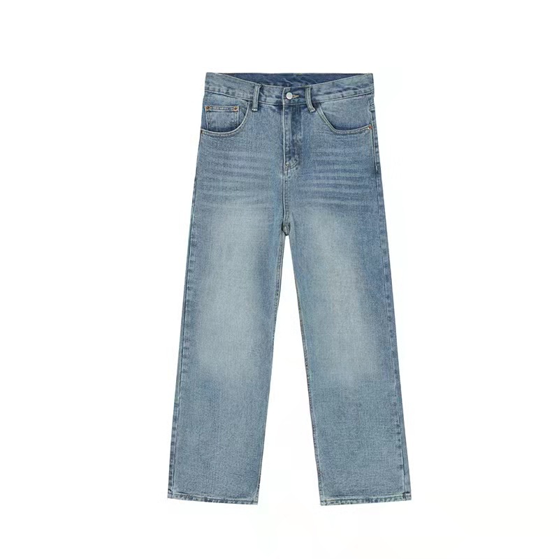 nirben Denim | Loose Korean Versatile Slim Washed ins Straight Leg Long Trendy Men's Trendy Pants