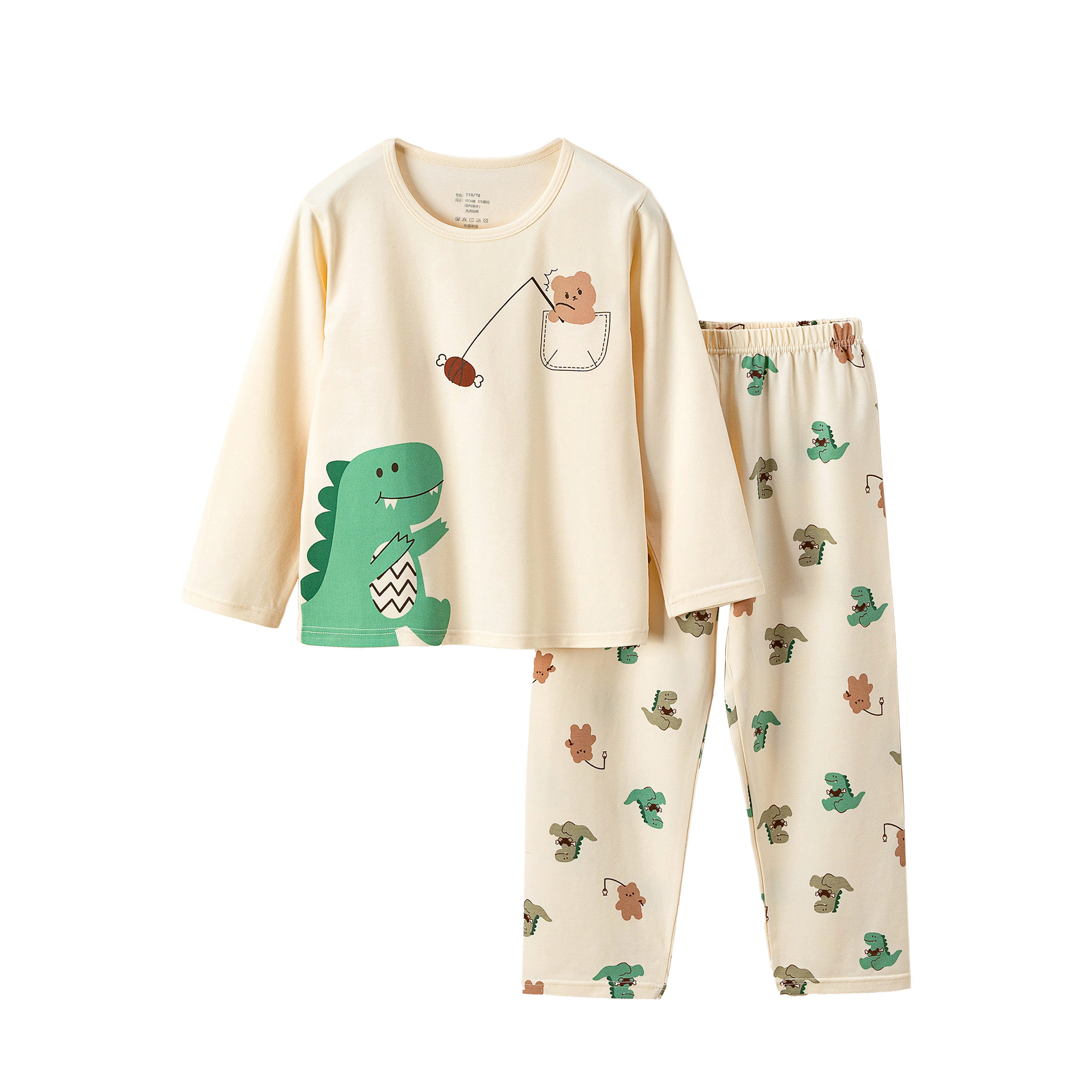 2025 Children's Home Clothes Spring and Summer Cotton Underwear suit Cartoon Antibacterial Category A Long-sleeved Thin Girls' Pajamas