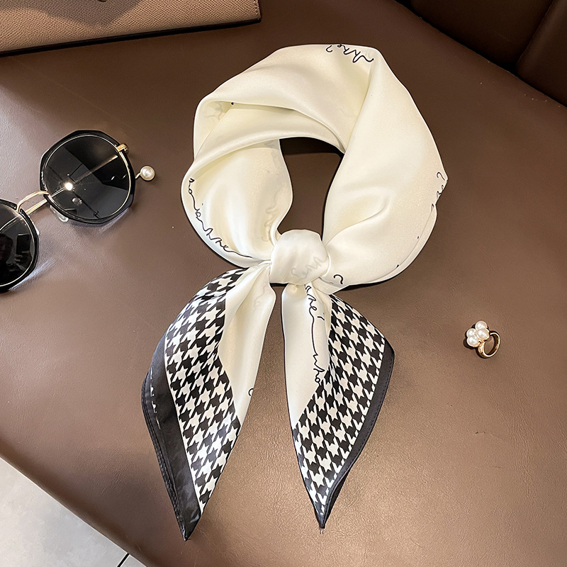 Amazon Summer New High-end Sense Small Square Women's Decorative Scarf Silk Scarf Shawl Hair Band Headscarf