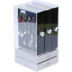 Earring Storage Box Large Capacity Earrings Ear Clip Necklace Finishing Transparent Dustproof Flannel Jewelry Box Storage Two-piece Set