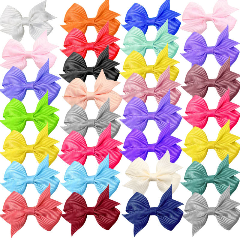 Cross-border Amazon hot sale colorful dovetail children's bow hairpin floating angle rib bow tie cute girl jewelry