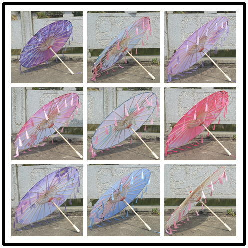 Tassel umbrella craft umbrella oil paper umbrella silk umbrella COS dance photography props ceiling antique Hanfu umbrella wholesale