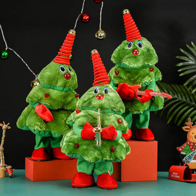 Electric plush toy Christmas tree singing and dancing Christmas tree Christmas cross-border electric toy trembles