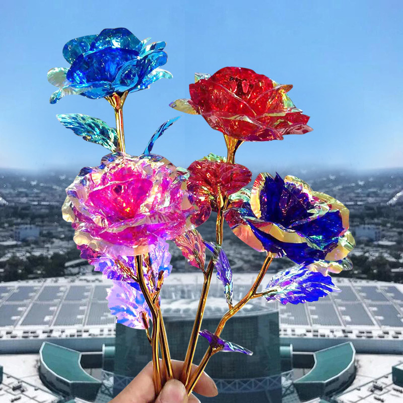 24k金箔花バラ花カーネーションバレンタインフェスティバル母の日妻ガールフレンド诞生日発光バラ|undefined