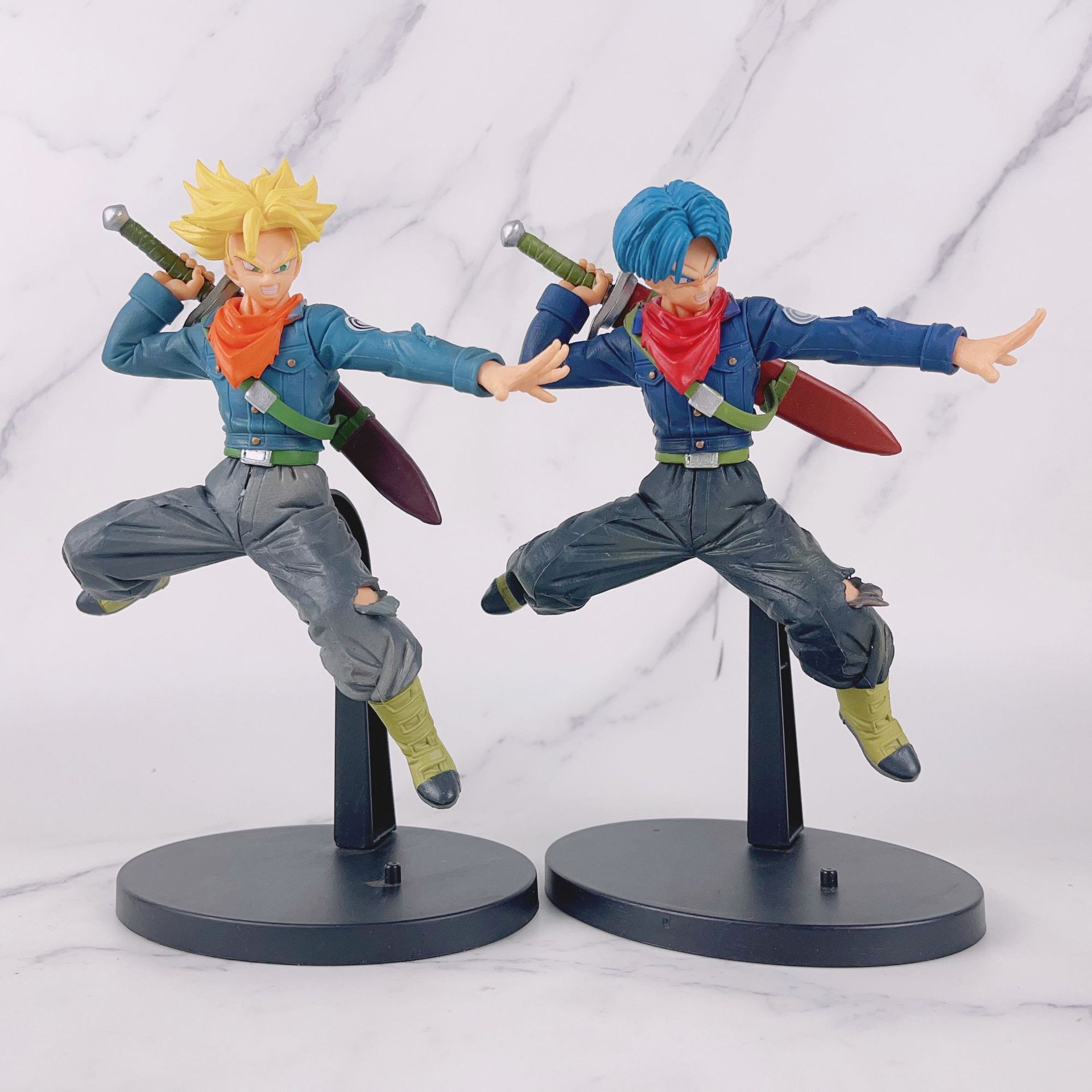 Super Saiyan Dragon Ball Animation Hand-held Future Battle Blue Hair Tornex Warrior Model Ornaments Hand-held