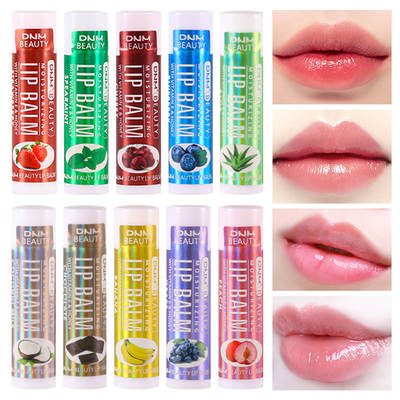 DNM18 Lip Balm Moisturizing Colorless Anti-dry Cracking Desalination Lip Pattern Male and Female Lip Care Aloe 3.5G