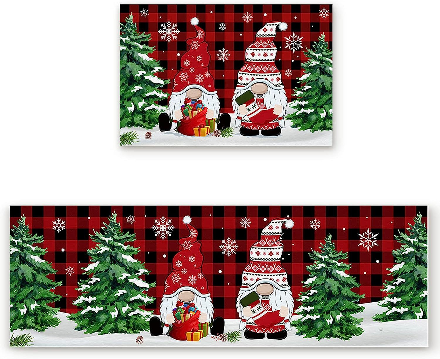 Set di tappetini antiscivolo per cucina e bagno, assorbenti e ad asciugatura rapida, per la porta d'ingresso, per Halloween e Natale_voghion.com