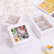 Window transparent 4-grain cup cake packing box white six-palace box afternoon tea dessert box direct sales